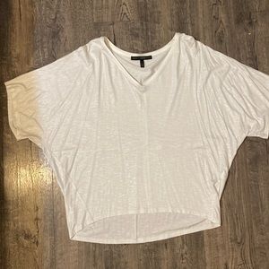 WHBM ivory top with shimmer flattering cut